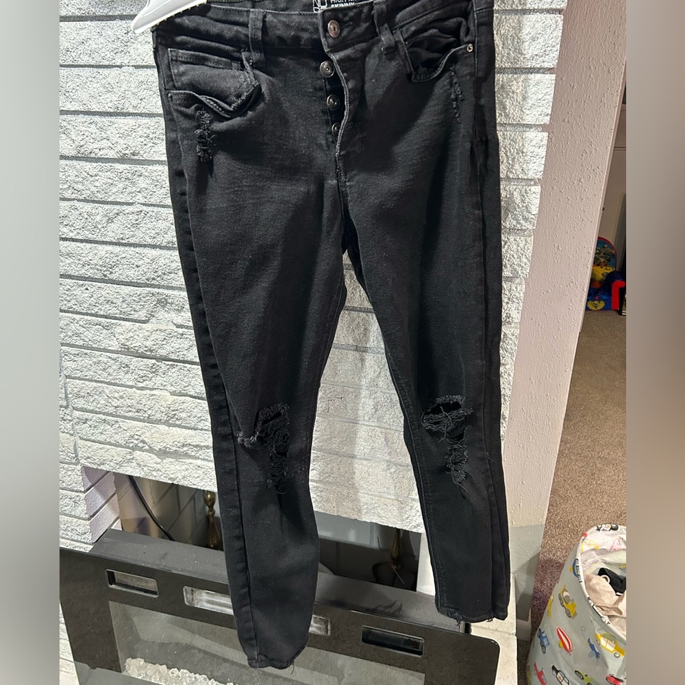 High waisted skinny jeans
